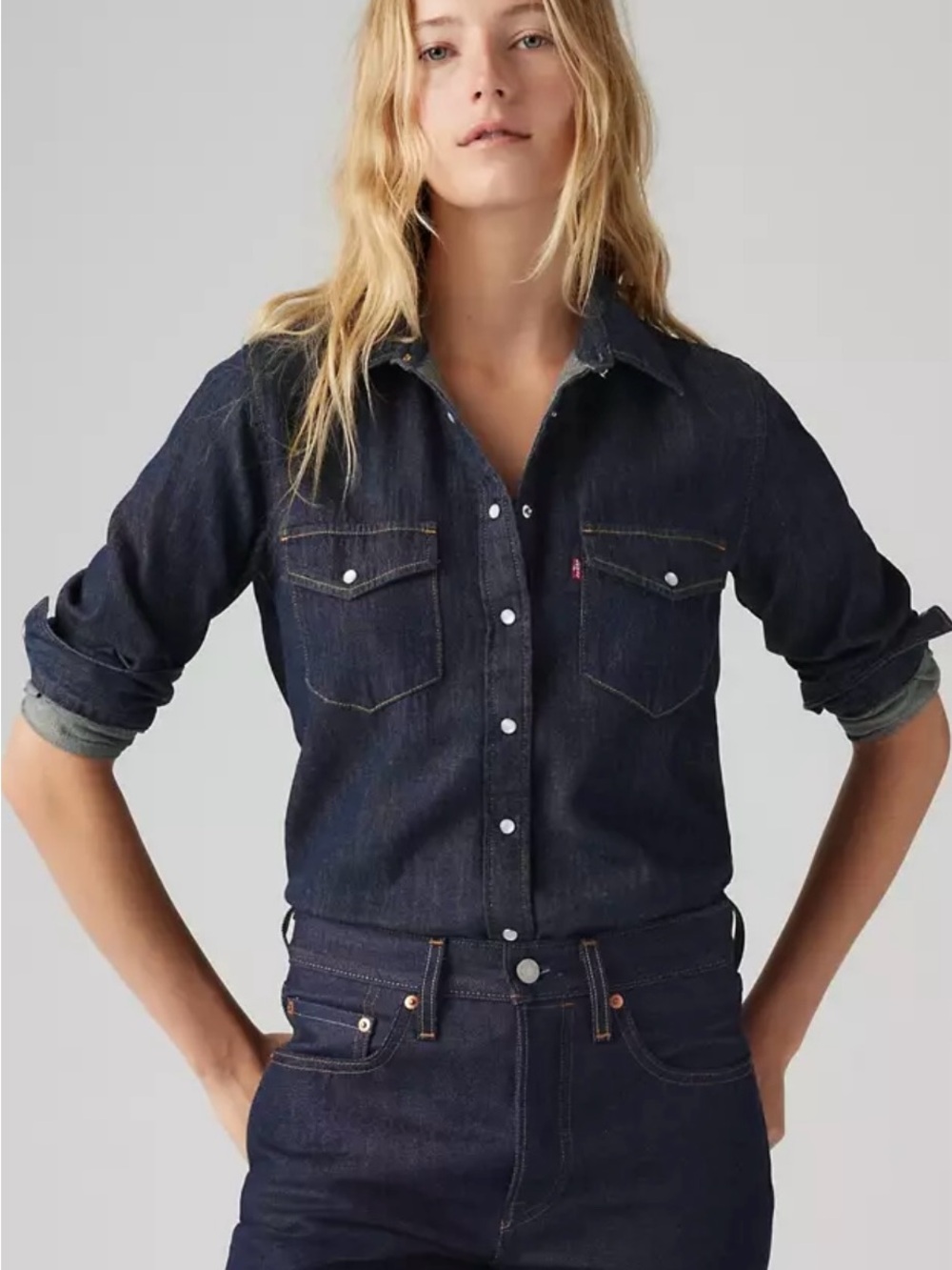 Levi's Dark Indigo Denim Button-Down Shirt